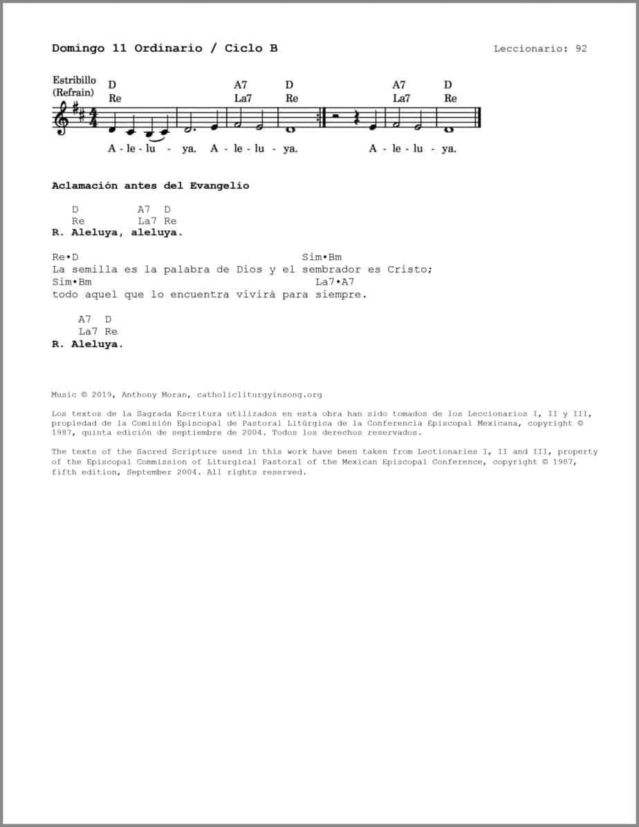 Domingo 11 Ordinario B - Salmo 91 - Qué bueno es darte gracias, Señor - Image 3