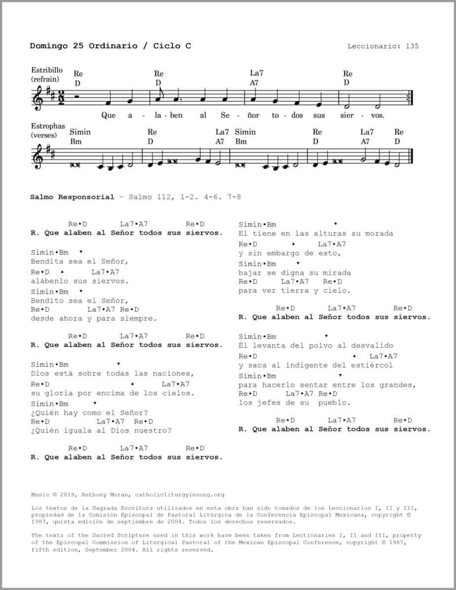 Domingo 25 Ordinario C - Salmo 112 - Que alaben al Señor todos sus siervos - Image 2