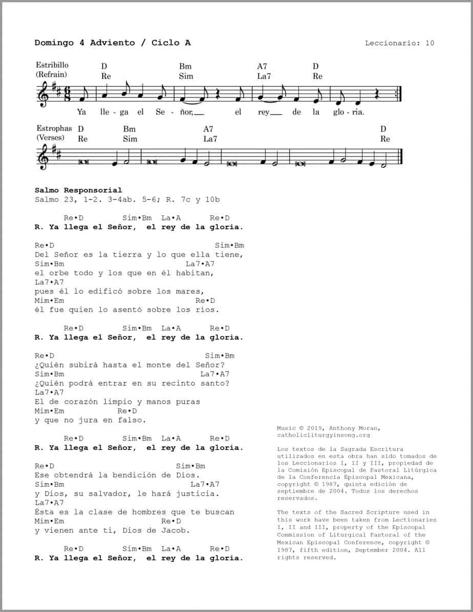 Domingo 4 Adviento A - Salmo 23 - Ya llega el Señor, el rey de la gloria - Image 2