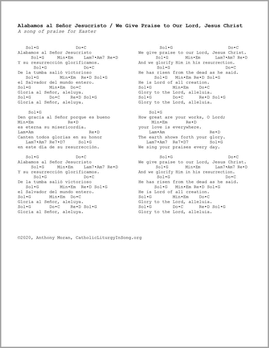 Alabamos al Señor Jesucristo / We Give Praise to Our Lord, Jesus Christ - Image 2