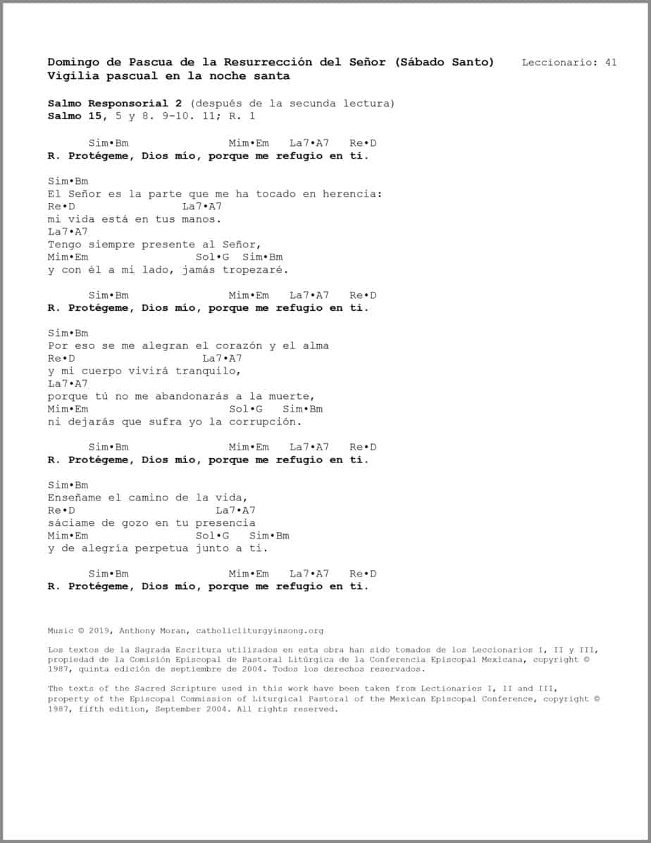 Vigilia Pascual en la Noche Santa ABC - Salmo 15 - Protégeme, Dios mío, porque me refugio en ti - Image 2