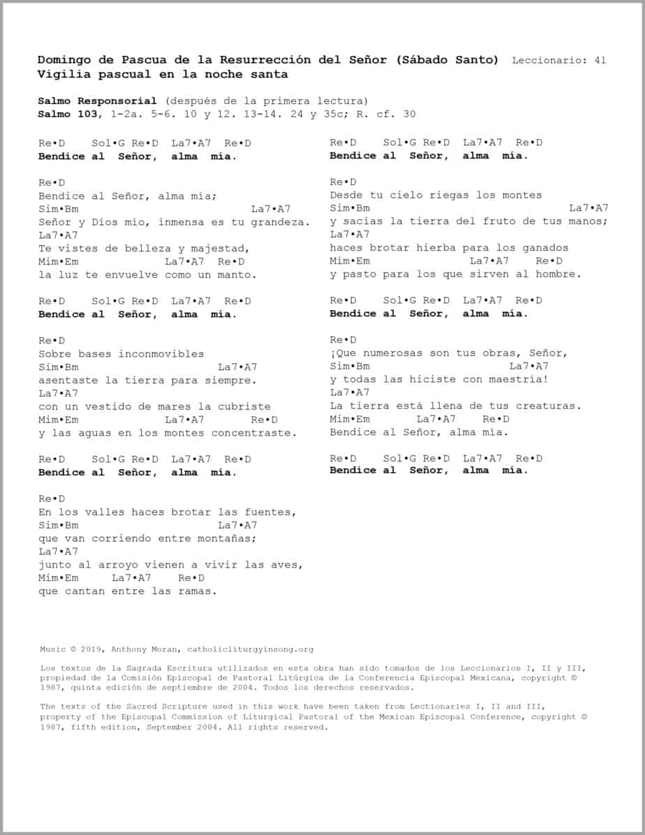 Vigilia Pascual en la Noche Santa ABC - Salmo 103 - Bendice al Señor, alma mía - Image 2