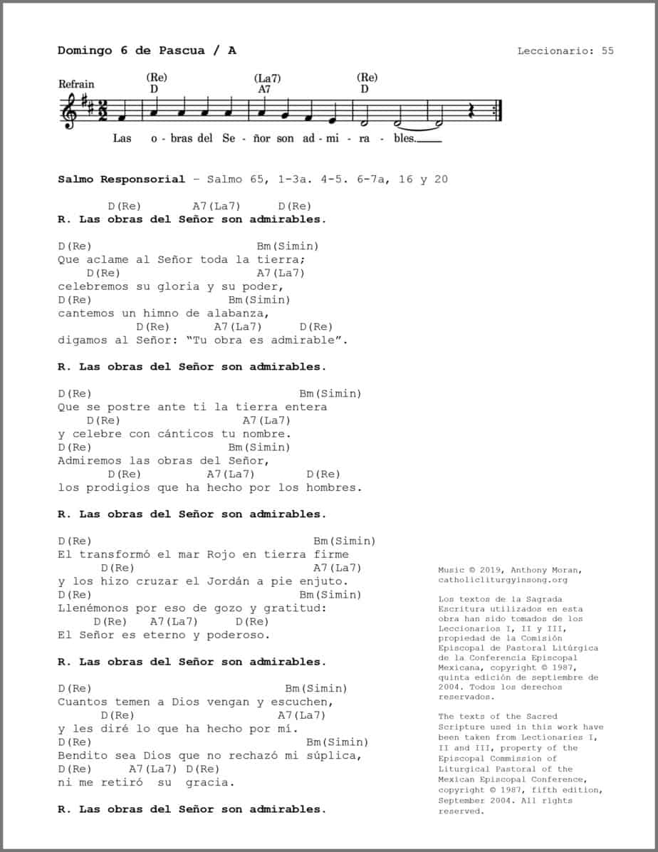 Domingo 6 de Pascua A - Salmo 65 - Las obras del Señor son admirables - Image 2