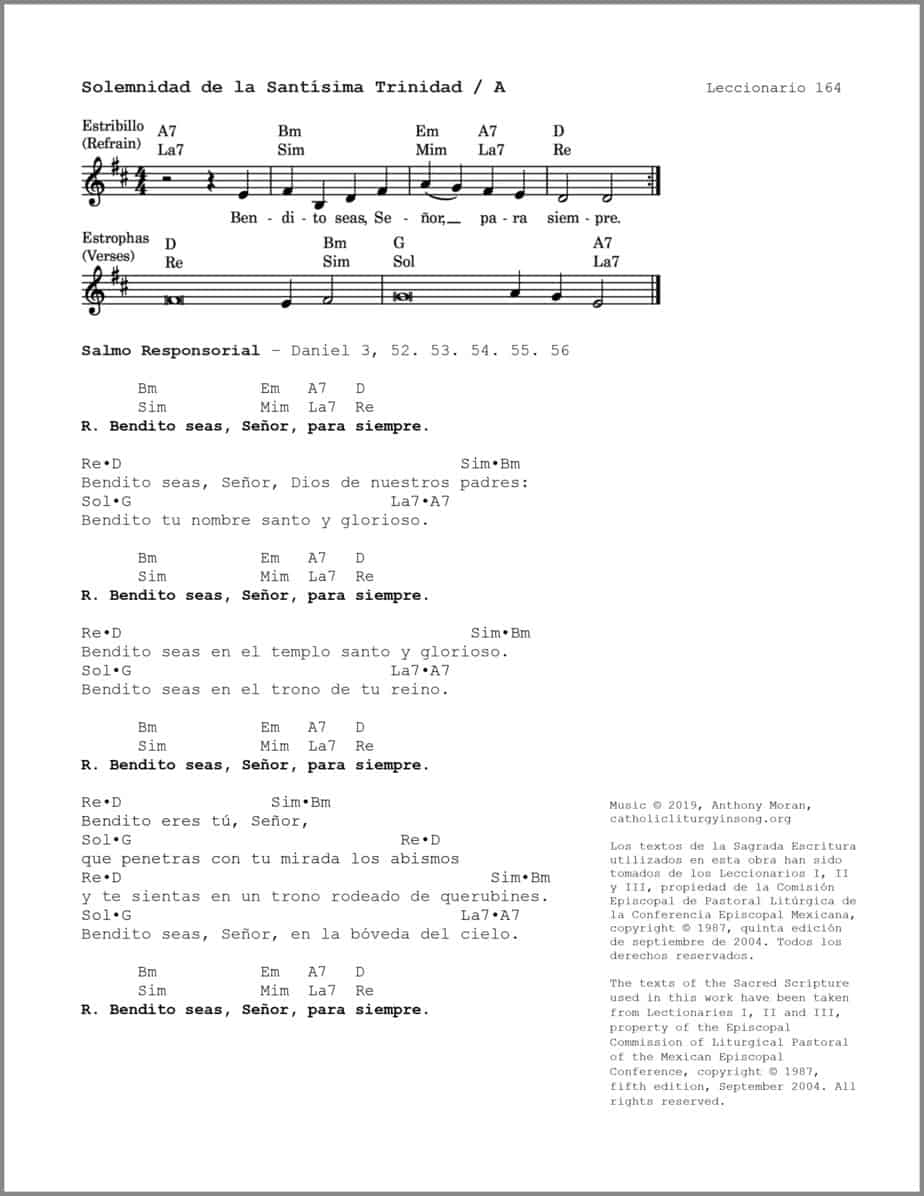 Solemnidad de la Santísima Trinidad A - Daniel 3 - Bendito seas, Señor, para siempre - Image 2