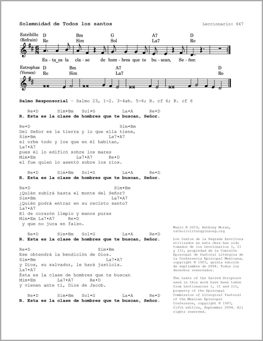 Solemnidad de Todos los santos - Salmo 23 - Esta es la clase de hombres que te buscan, Señor - Image 2