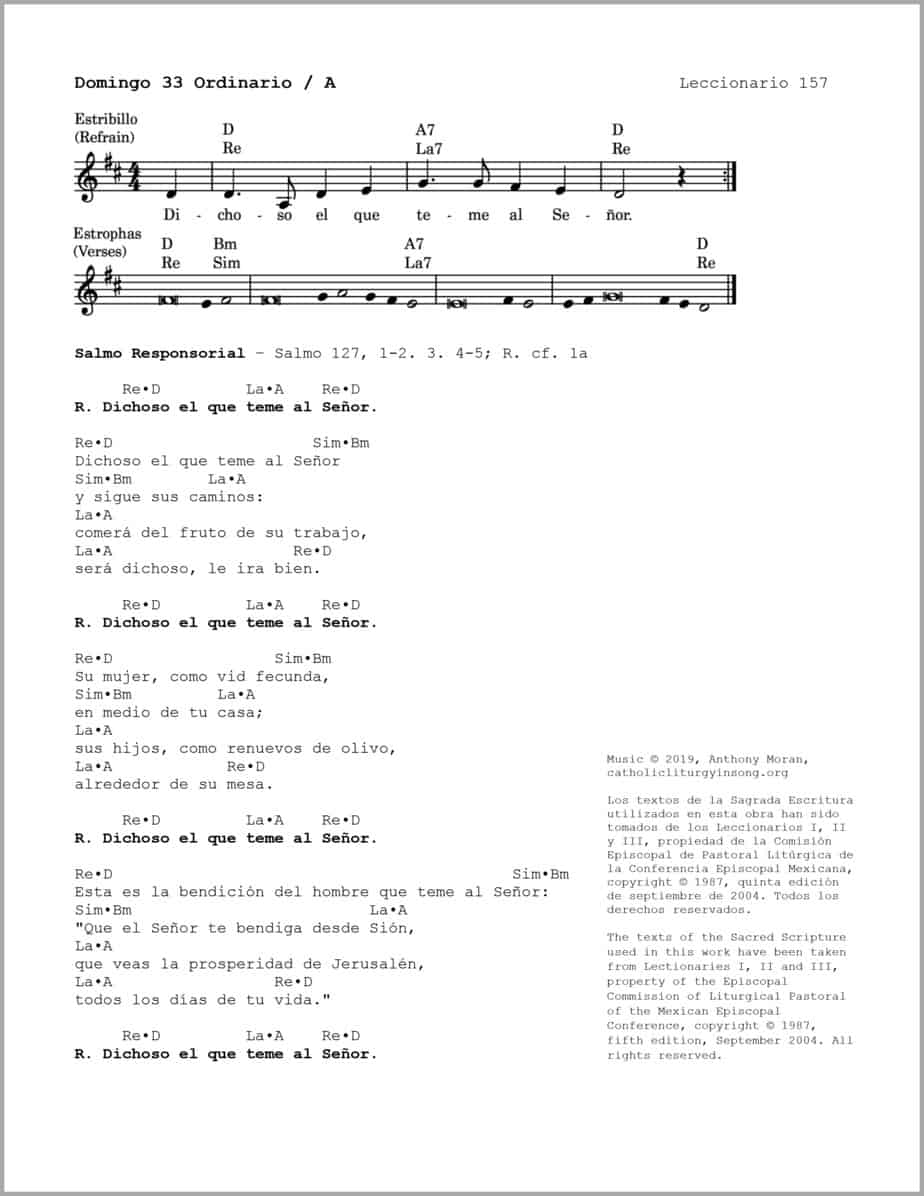 Domingo 33 Ordinario A - Salmo 127 - Dichoso el que teme al Señor - Image 2